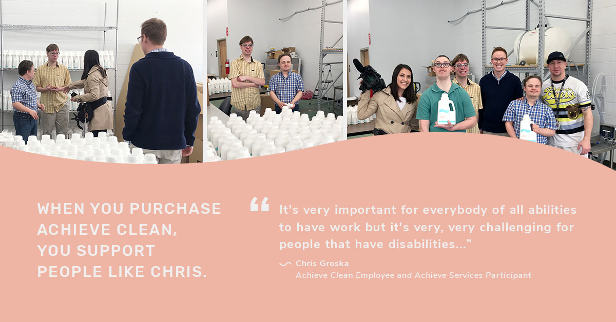 AchieveClean's tweet photo. Support people like Chris, buy a bottle of Achieve Clean laundry detergent!

#Achieveclean #Laundrydetergent #Washwithacause #green https://t.co/ruPpIdCMPU