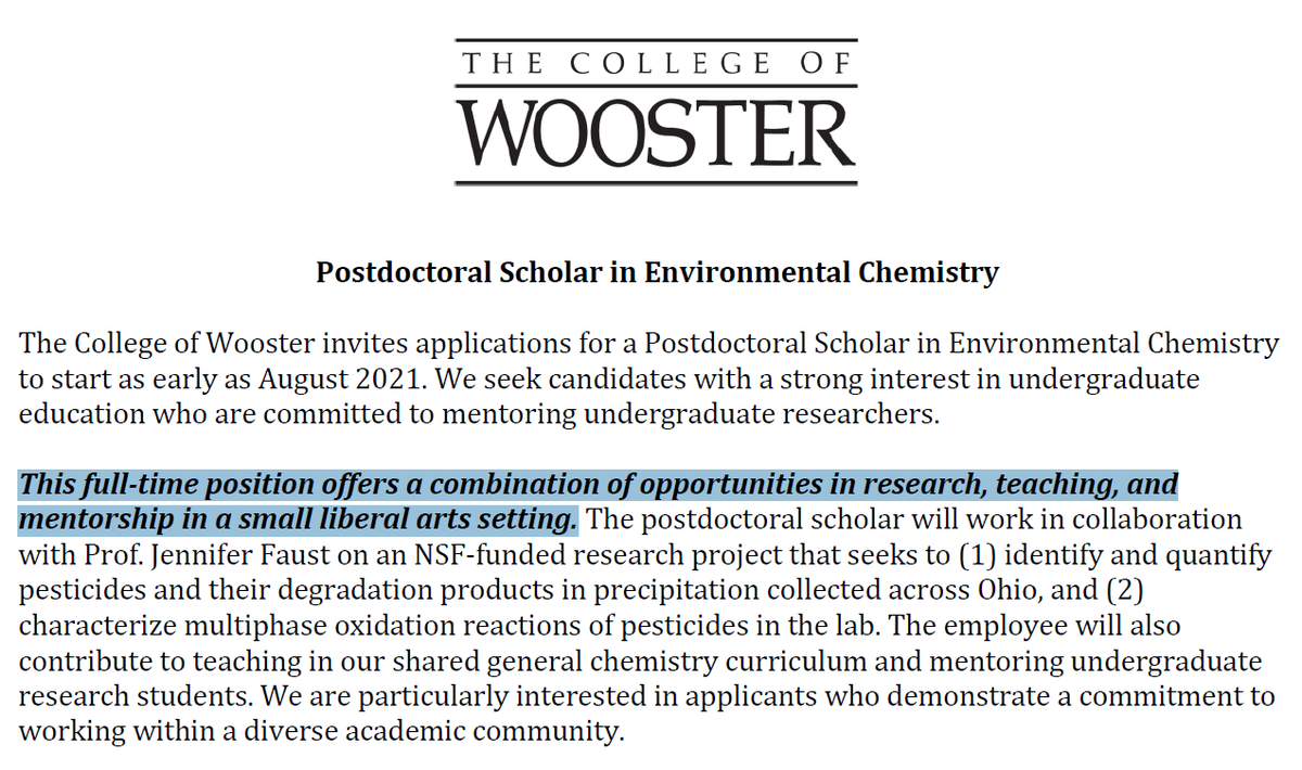 I'm hiring an #envirochem postdoc! Great opportunity for anyone interested in a career in research and teaching at a PUI. 🧪👩‍🔬🥼🧑‍🏫 #PostdocJobs #ChemTwitter #BlackInChem #MinoritiesInSTEM #ECRchat #ChemJobs #AtmosChem careers.setac.org/job/postdoctor…