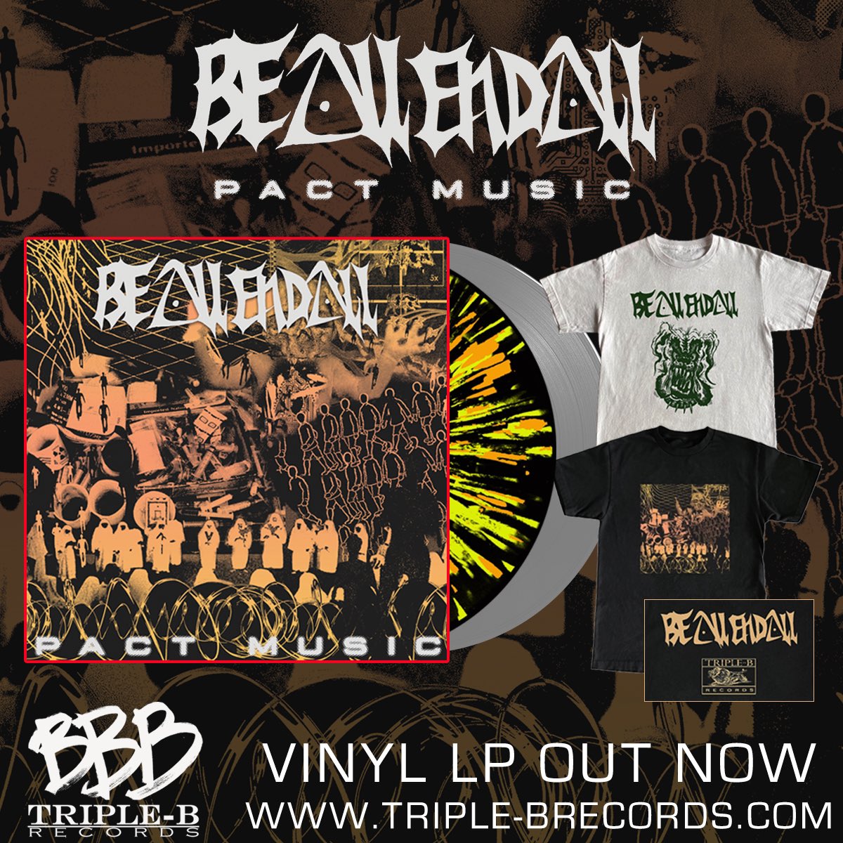 BE ALL END ALL “Pact Music” LP out now! Webstore is also reopen! 

triplebrecords.limitedrun.com/store?view=f22…