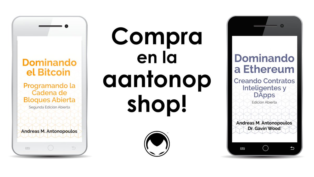 aantonop's tweet image. ¡#MasteringEthereum ya está disponible en español en la tienda de aantonop! ¡Por favor, ayúdenme a difundir este mensaje entre las comunidades de habla hispana a las que pudieran formar parte!  aantonop.io/shop  #Ethereum