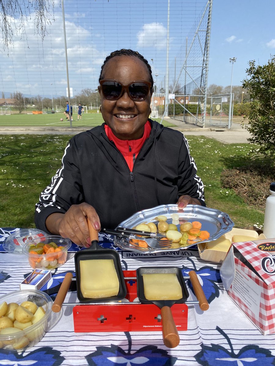 almolokomme's tweet photo. So glad to use our Swiss ‘Raclette’ gift pack during a cycling tour in today’s sunny weather around the Nyon area! Greatly enjoyed the treat. Hope to taste the next one together around the same table. 🙏🏽@Beatrice Schaer.
@CagiGeneva . #RemotelyTogether https://t.co/Eb4fSt7YVv