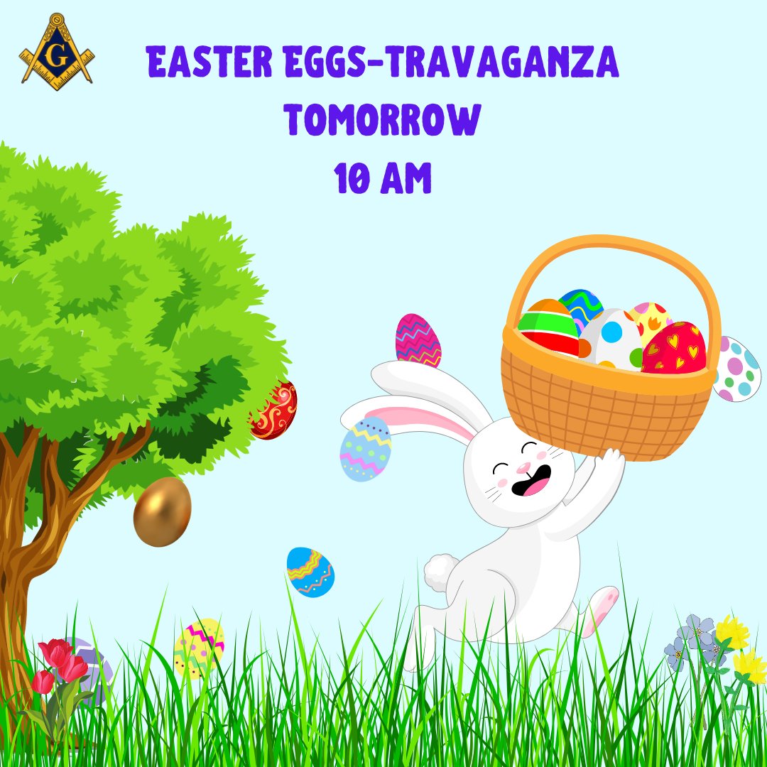 Mokanna329's tweet photo. Save the Date - Tomorrow - 10 am - Easter Eggs-Travaganza - FREE entry!

#masons #mokanna #easter2021 #vasanrt #FREE https://t.co/y4iGikSmLQ