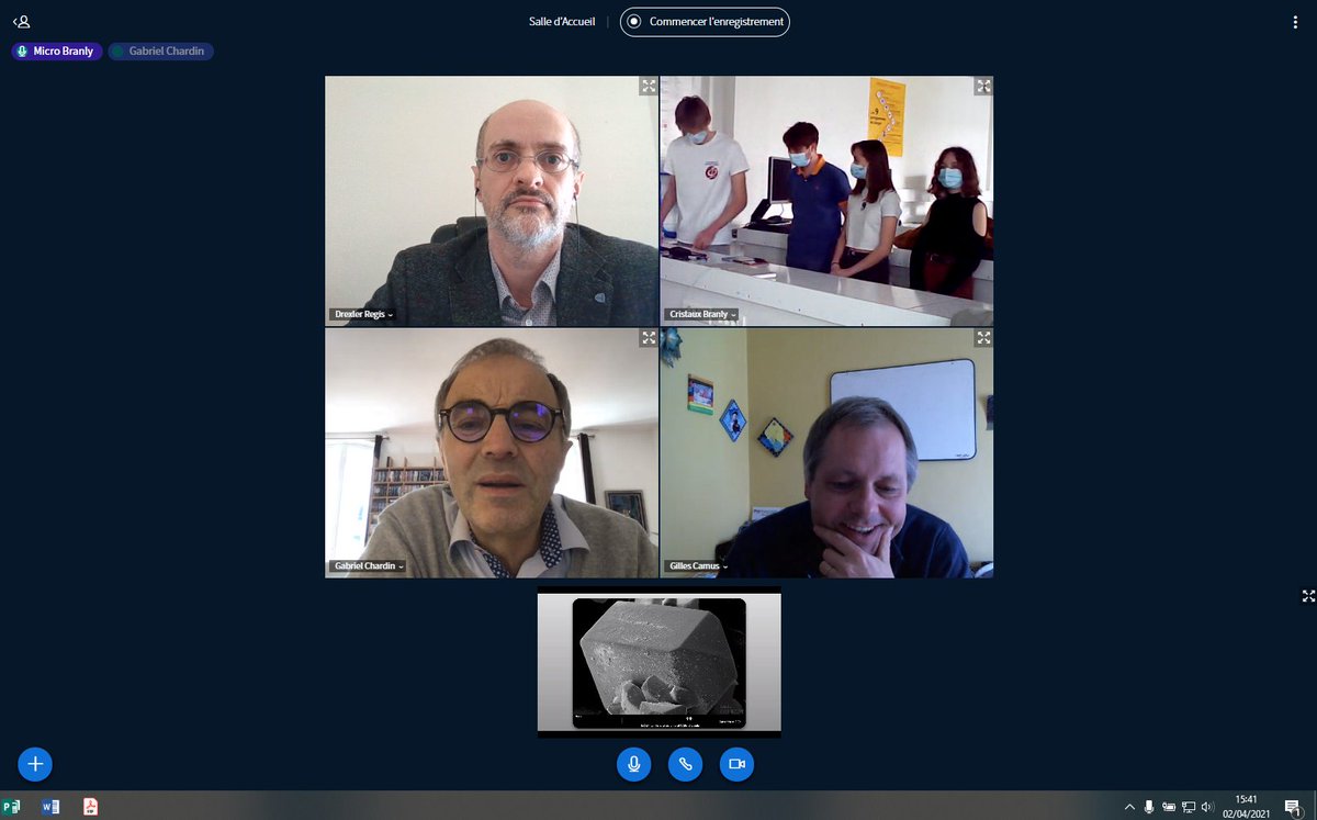 Répétitions pour Tristan et ses camarades <a href="/LyceeBranly_BSM/">Lycée Branly 🏬 (compte non officiel)</a> <a href="/Ville_Boulogne/">Boulogne-sur-Mer</a> <a href="/AcLille/">Académie de Lille</a> avec le CS du #ConcoursCGénial. En avril, le projet "The goldsmith's crystal" avec <a href="/LOG_labo/">Laboratoire d’Océanologie et de Géosciences</a> #Wimereux, sera au forum international "Step into the Future"🇫🇷👏
<a href="/Obs_Paris/">Observatoire de Paris | PSL</a> <a href="/Fond_CGenial/">Fondation CGénial</a> <a href="/Casden_BP/">CASDEN</a>