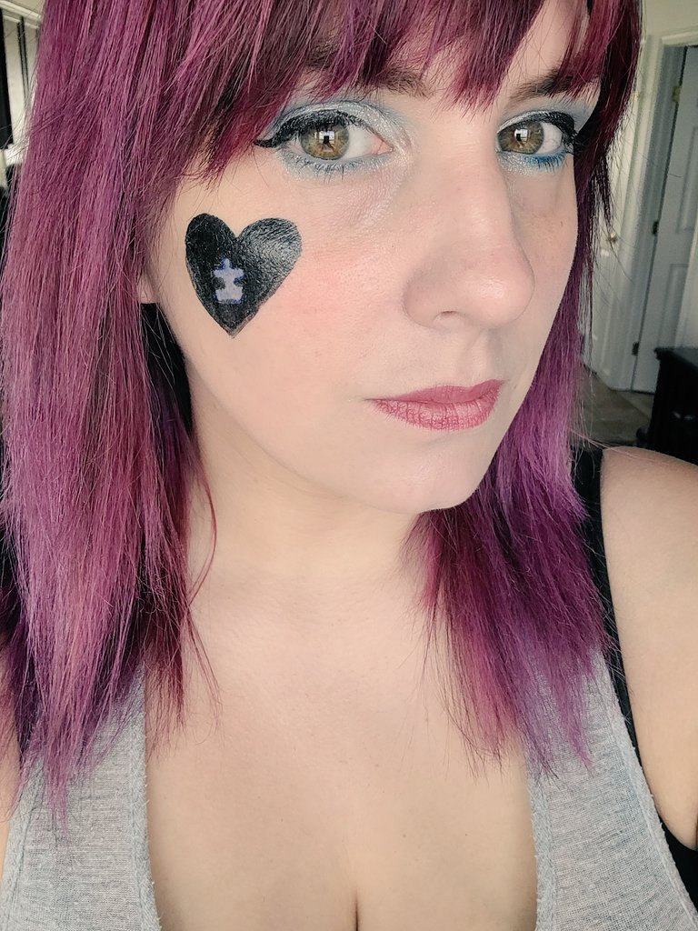 Happy Autism Awareness Day!    Made a special doodle on my face for my little guy ❤🧩❤
#AutismAwarenessDay