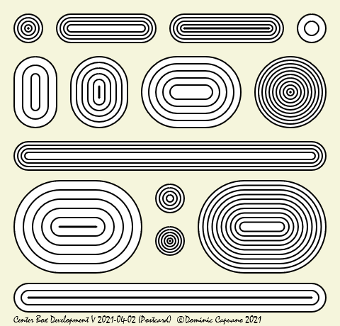 DominicCapuano's tweet photo. Center Box Development V 2021-04-02 (Postcard)
Copyright Dominic Capuano 2021
#art #artistsontwitter #generative #generativeart #javascriptart #codeart #calculateart #creativecoding #geometry #mathart #javascript #canvas #HTML5 #CenterBox https://t.co/F6b4zqr8WZ