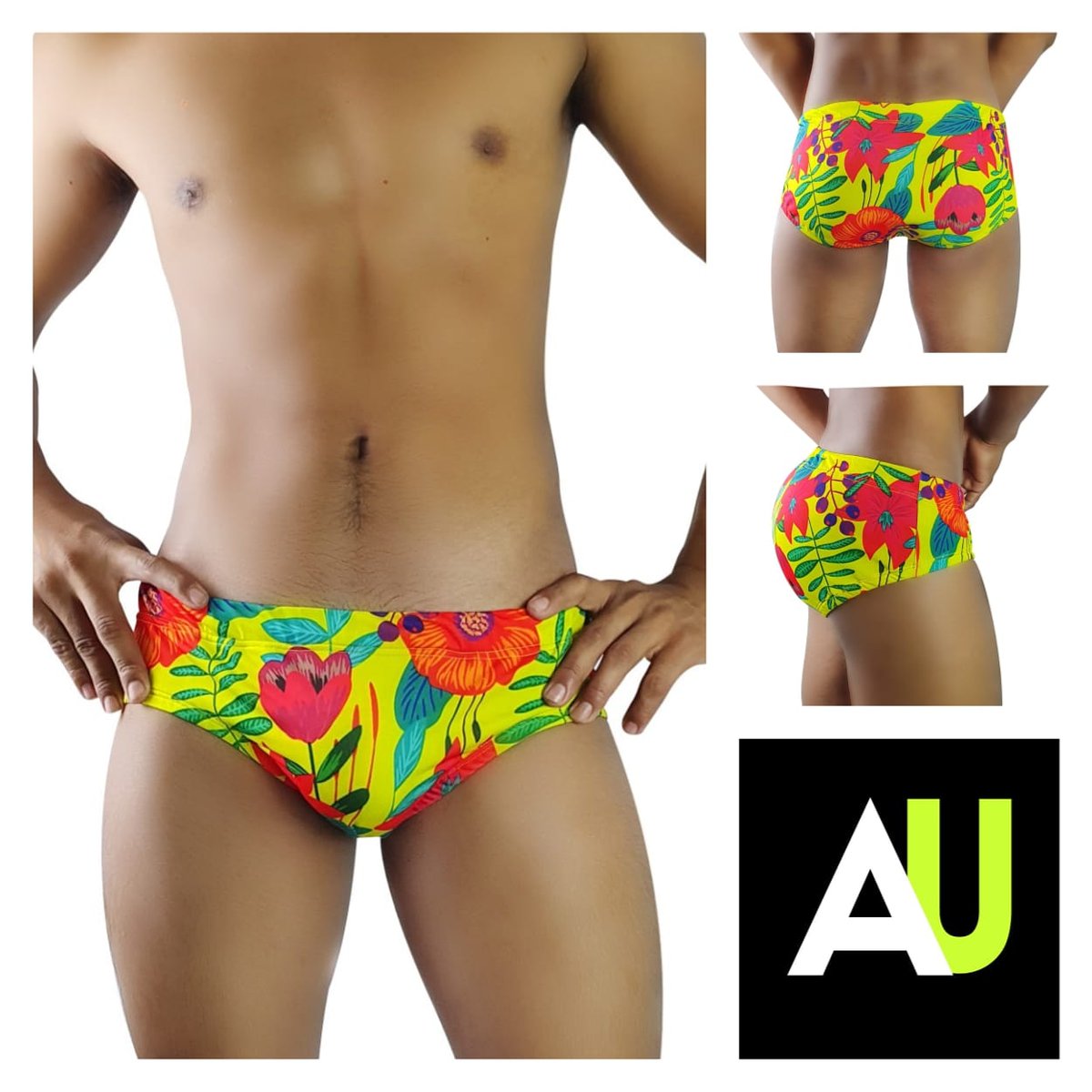 acaboycdmx's tweet photo. Bañador marca AU amarillo floral disponible en talla ch y m $400.00 https://t.co/s0vMnmo6s4