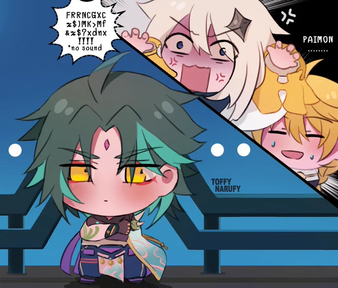 Really love Paimon's energy😂😂😂
//from meeting Xiao first time scene

#xiao #GenshinImpact #paimon 
#genshinimpactfanart #原神 