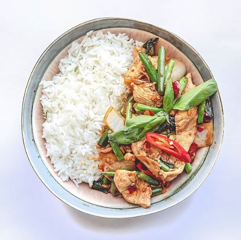 This dish really packs a Kra-pow! 🎆 Basil chicken and fine beans wok fried in a homemade seasoning sauce. 😋 Less spice, but all the flavour. Try it tonight order.camile.ie