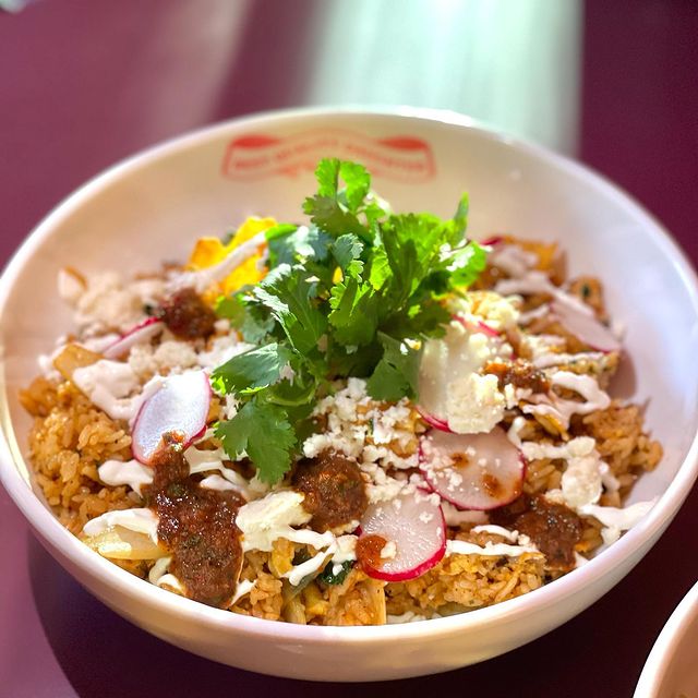 Best Quality Daughter blends Asian fusion with a little bit of San Antonio for their Chilaquiles Fried Rice. Colliding cultures make #HistoricPearl a unique dining experience.