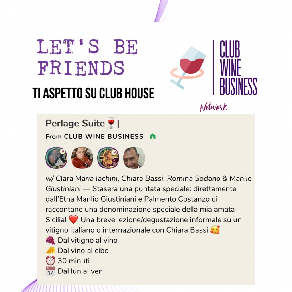 ClubWineBusine2's tweet photo. Siamo #LIVE su #ClubHouse @joinClubhouse con @HavanaVanille Perlage Suite con Chiara Bassi! Dal vitigno al vino, dal vino al cibo! @RominaSodano @ClarettaBlu @francefantinel @FabrizioDA @MoscatoScanzoPF @GiulioFontana1 https://t.co/CYcRfaiI7s