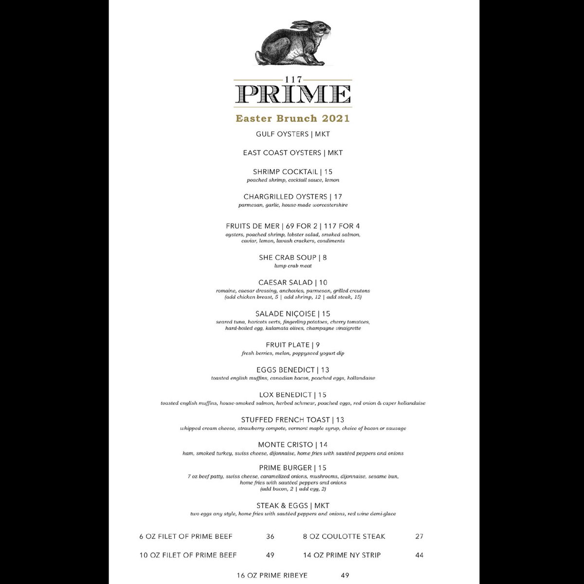 117PrimeMem's tweet image. Add Easter Brunch at Prime to do your to do list! And we say... hurry! Reservations are going fast! You can make a reservation by calling us directly (901-433-9851) or by using @resy!