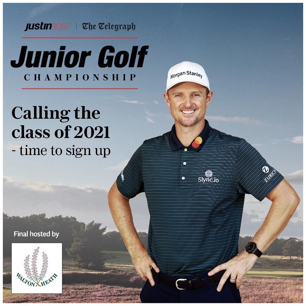 TelegraphJunior's tweet photo. Great to be back in 2021 @JustinRose99! Disappointed to miss last year because of the pandemic, so delighted to launch this year’s Championship. The 2021 final will take place in the UK @waltonheath_gc. Good luck to all juniors taking part this year! https://t.co/uhHYXUnhTt
