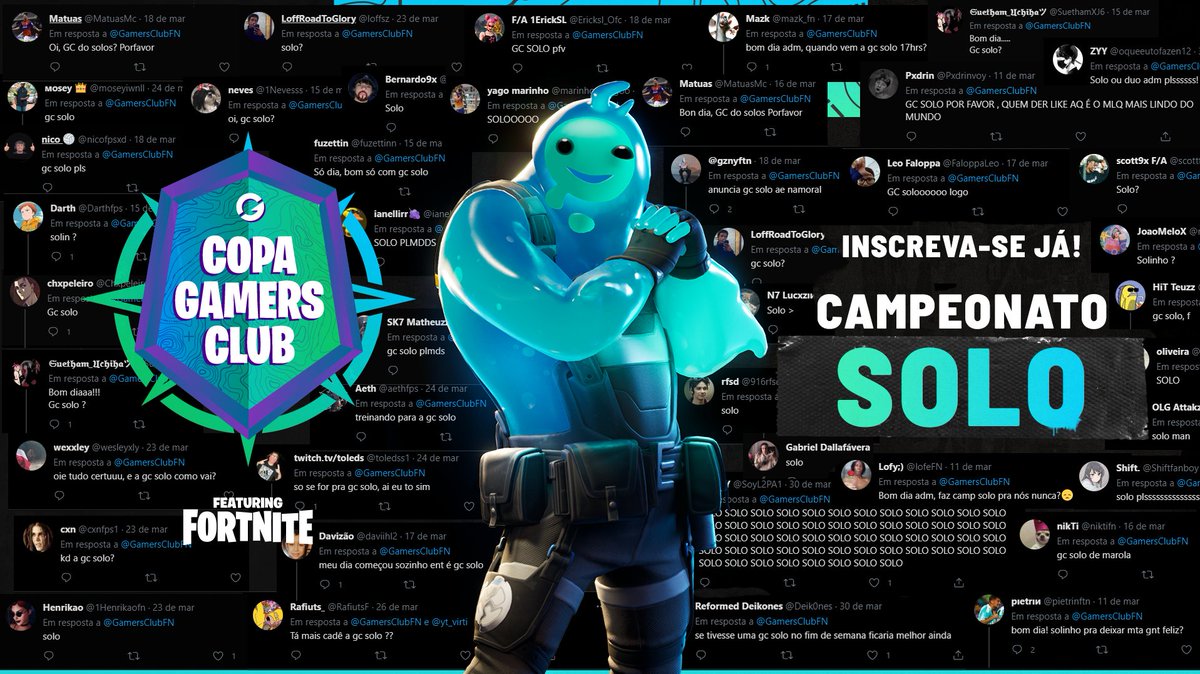 GamersClubFN's tweet image. Foi aqui que pediram uma Copa Gamers Club Solo? 👀

💲💲💲 SÃO 20 MIL DÓLARES EM PREMIAÇÃO GALERA 💲💲💲

Vocês tem só até o dia 06 de abril para se inscreverem, então corre pro site agora e garanta a sua vaga!

👉 gogc.gg/CopaGamersClub