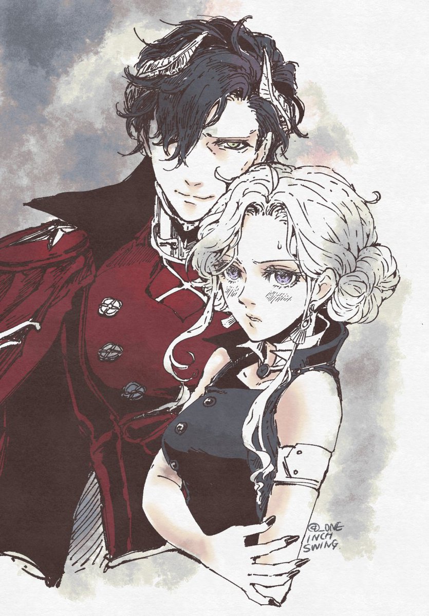 _ONEINCHSWING's tweet photo. doodle 立場逆転ヒューエデ（衣装から何から捏造注意） https://t.co/pGrgGsVAMY
