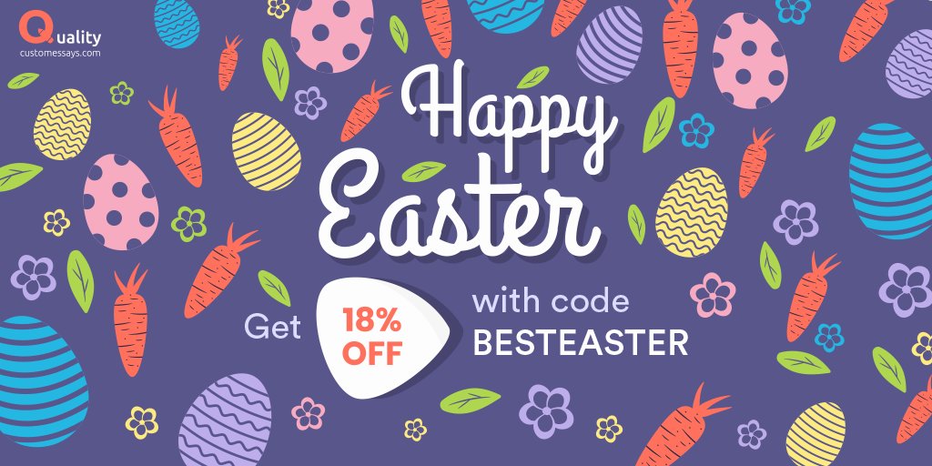 AceYourEssays's tweet photo. May your Easter be blessed and full of good surprises! Use discount code BESTEASTER and get 18% OFF
Wishing you a very Happy Easter! https://t.co/LufbDlEpI6
#easterday2021 #easter2021 #spring2021 #essays #studentlife #education2021 #onlineeducation
#eastersales https://t.co/eYQTDMH3kD