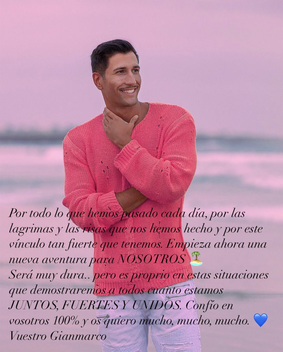 GOnestini's tweet photo. Empieza ahora una nueva aventura para NOSOTROS 🏝💙
@Supervivientes @mediasetcom 
#GianmarcoSV #GianmarcoSV2021 #SOMOSUNACOSASOLA #nopasanada https://t.co/lGbOn9edD8