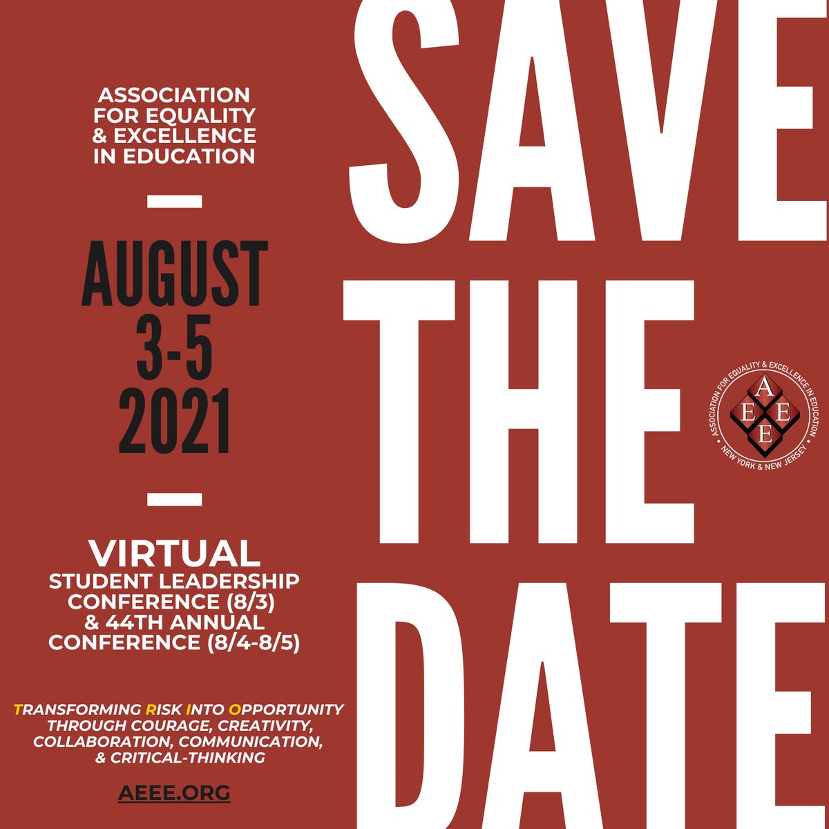 Save the date, friends! #AEEE44 is #comingsoon2021
We’re moving our conference to August, but just for 2021, & devoting an entire day to the development of our STUDENTS! #TRIOworks #savethedate #virtual #professionaldevelopment