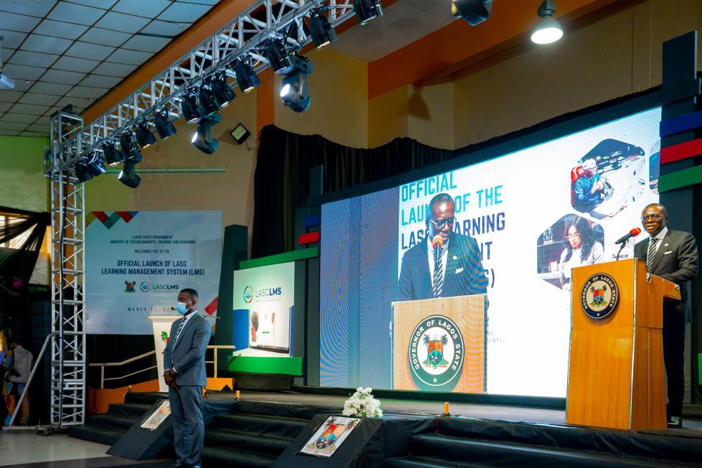 jidesanwoolu's tweet photo. Today, I launched the Lagos State Learning Management System to enhance human capital and boost the productivity of our civil servants.

The LMS is a technology-driven platform that will strengthen capacity development in the public service. https://t.co/yce853W7Iv