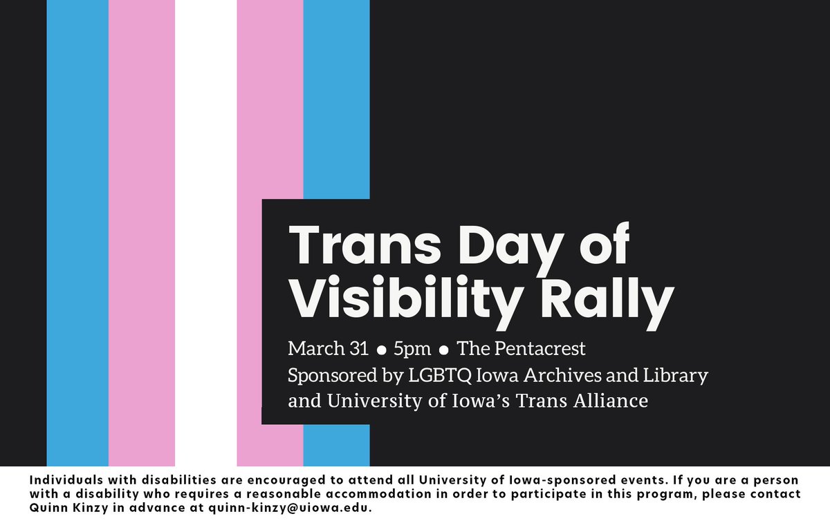 UITrans's tweet photo. Come out and show support today for the transgender community as we celebrate Trans Day of Visibility. https://t.co/KHcSnZidAz