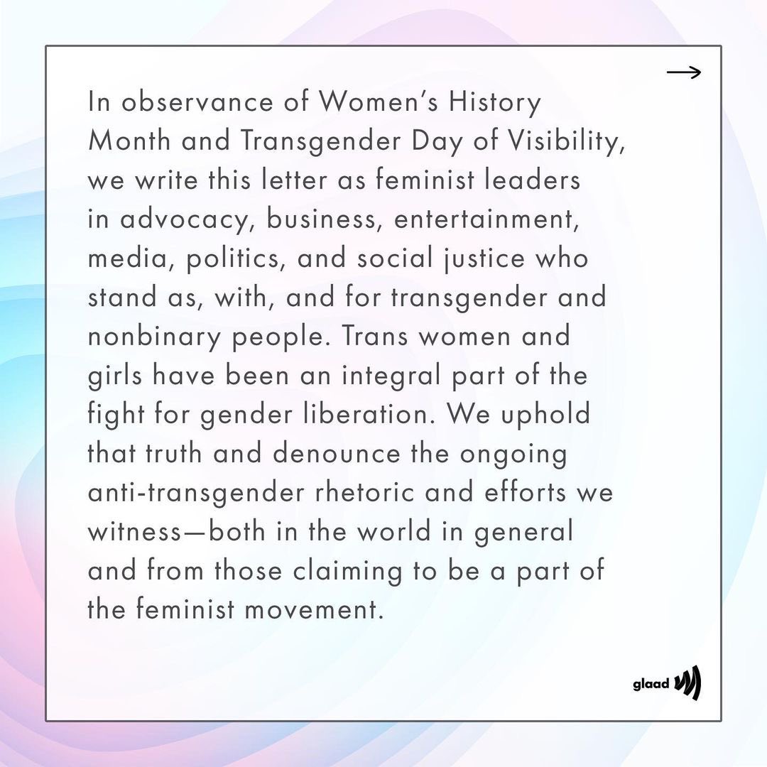JanelleMonae's tweet photo. I will always stand with my trans family, whether it’s celebrating lives or protecting lives in the community. Thank you @RaquelWillis_ and @glaad for the work you are doing to protect the futures of our trans family! #TransDayOfVisibility #WomensHistoryMonth https://t.co/7I7n2DCeLz