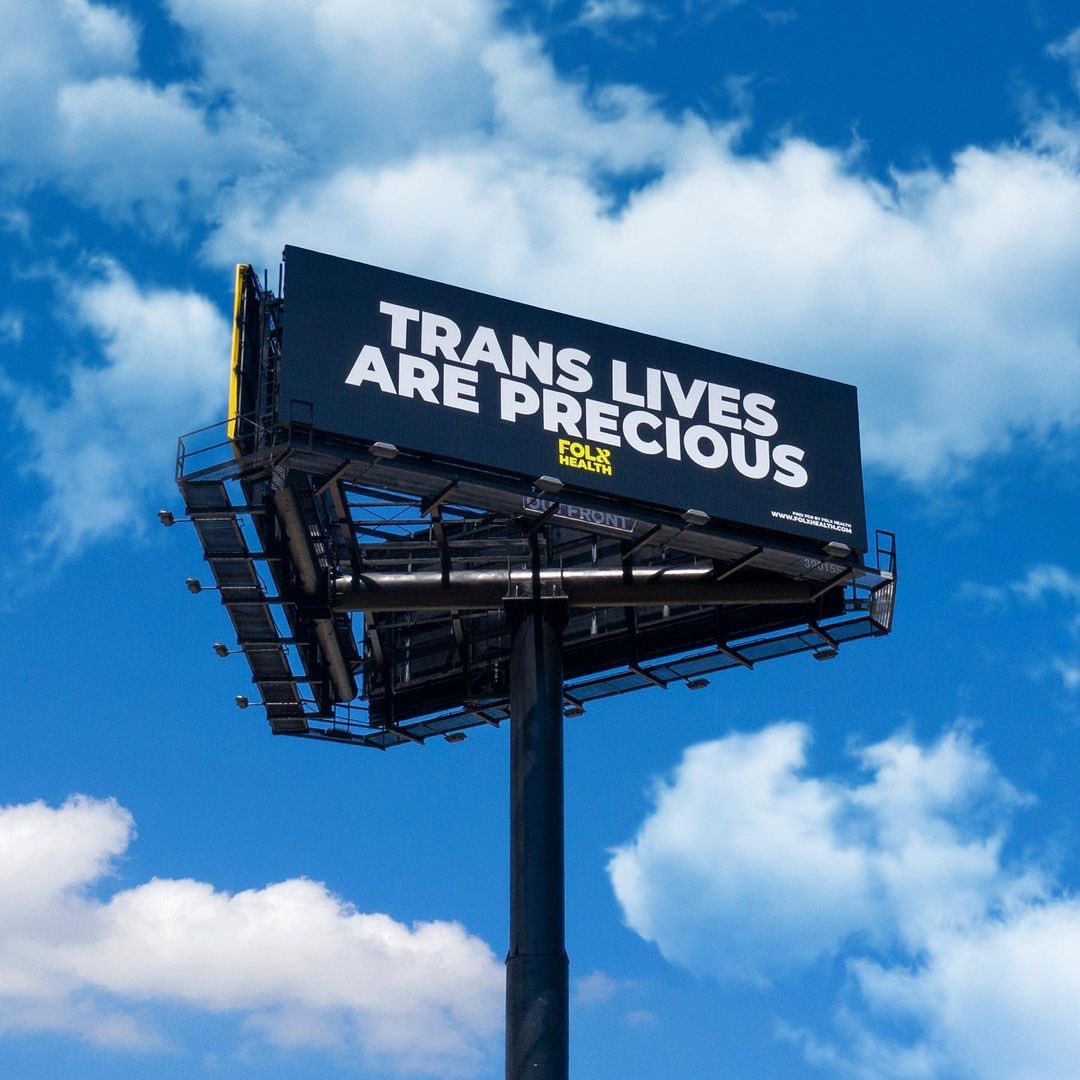 In celebration of #TransVisibilityDay, we are proud to highlight <a href="/folxhealth/">FOLX HEALTH</a> who took over a billboard at the I-95 Mar-A-Lago exit to emphasize the importance of Trans lives. 🏳️‍⚧️🏳️‍🌈