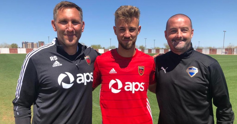 PHXRisingFC's tweet photo. NEWS: Rising has signed local Arizona product and former @FCArizonaSoccer player @floodabk.

#AllAZ | #RisingAsOne