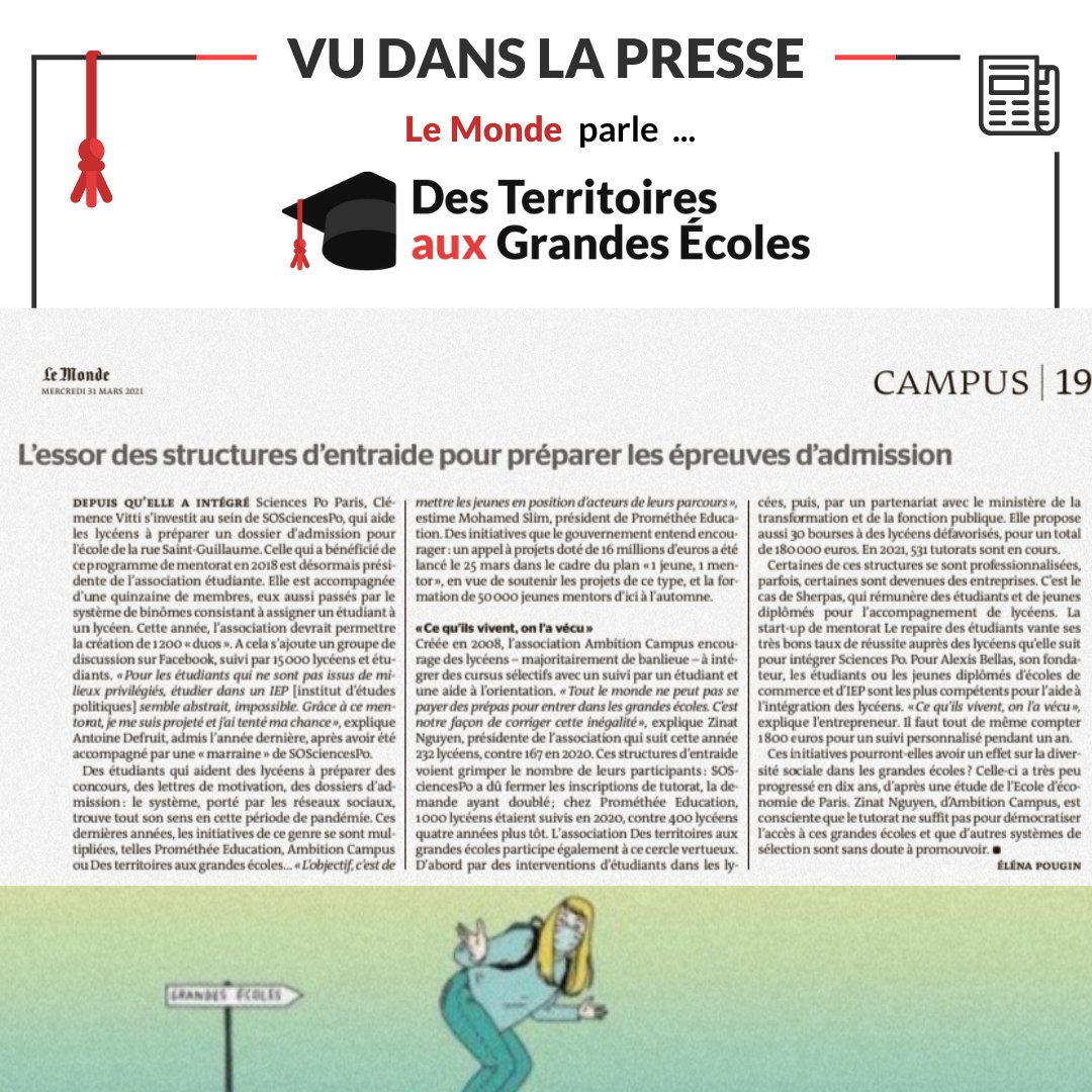 dtge_asso's tweet photo. // 🗞️Le Monde parle de nous ! // 

📣 @lemonde_campus revient sur le rôle joué par @dtge_asso auprès des #lycéens pour les aider à préparer leurs candidatures en commençant par les informer sur leurs possibilités et briser les barrières psychologiques et financières ! https://t.co/tXdBvRyjUb