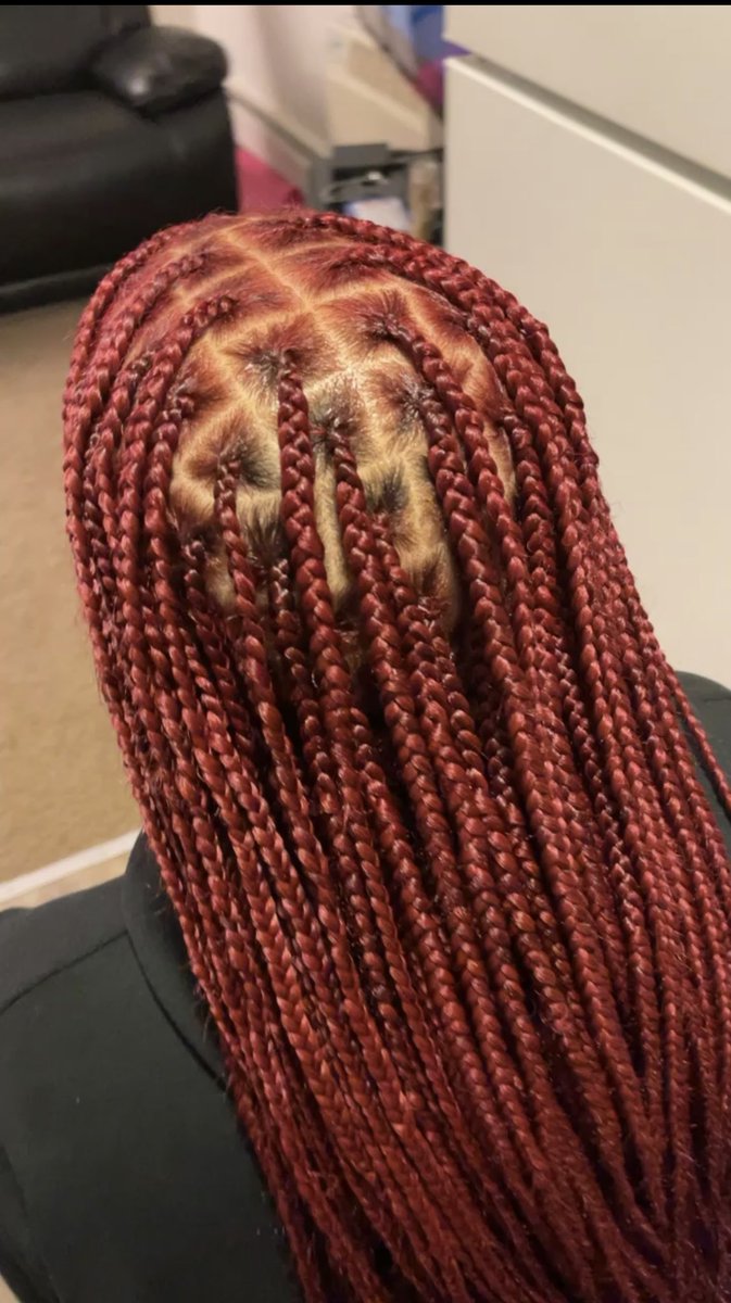 #knotlessboxbraids by me. It’s the red 🔥 for me! Perfecting my Kraft! 🥰