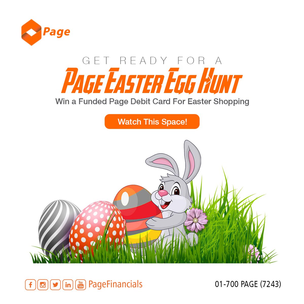 pagefinancials's tweet photo. Are you ready to go on an Easter Egg Hunt with us? You just might walk away with a funded Page Debit Card.

#PageEasterEggHunt.

Watch this space!!

Download the Page mobile app to prepare ahead

#PageFinancials https://t.co/P1b61ZHLYQ