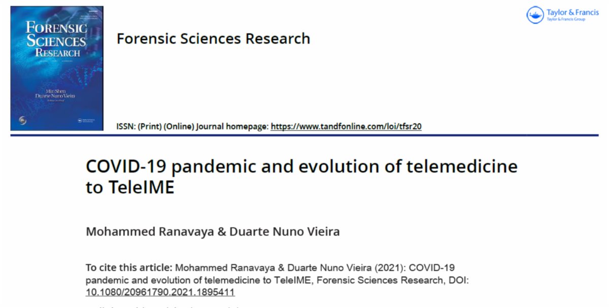 COVID-19 Pandemic and Evolution of TeleMedicine to TeleIME conta.cc/39yeQsh