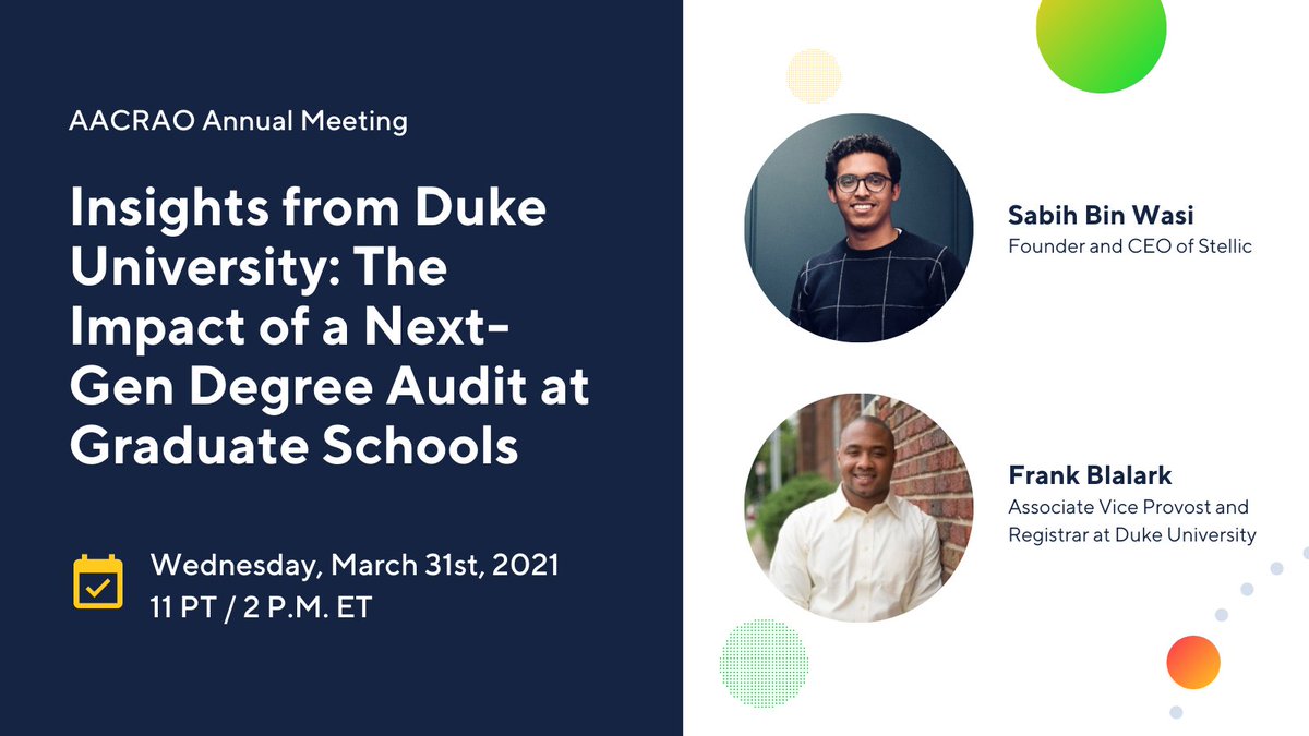 Tune in now to Insights from Duke University: The Impact of a Next-Gen Degree Audit at Graduate Schools #AACRAO2021 cdmcd.co/MpKP56
