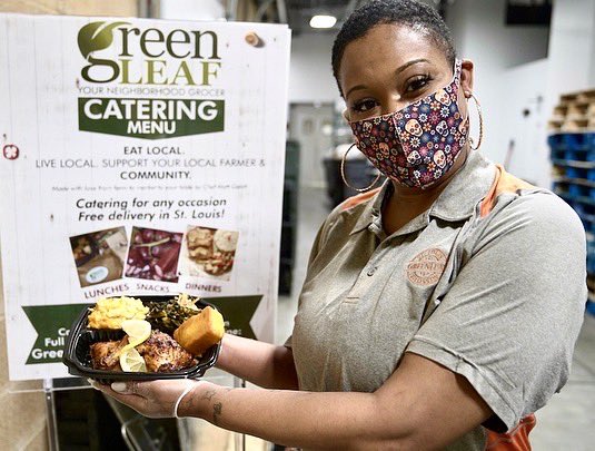 GreenLeafstl's tweet photo. The #urbanbettycrocker  aka Chef Nikita is providing full southern French cuisine right now!!! Come through and pick up a fresh hot plate today!!! @greenleafstl your neighborhood grocer. https://t.co/v1c72tJODO