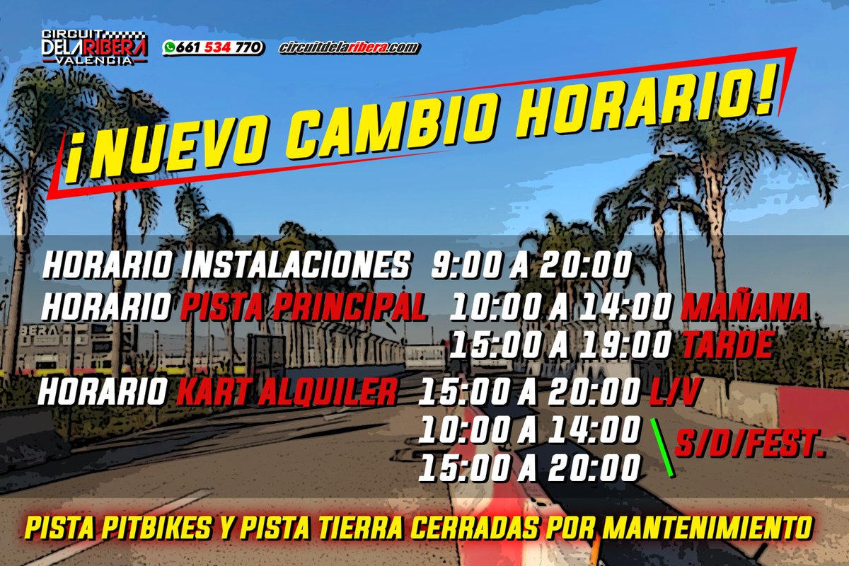 ¿Buscas el plan perfecto para este puente? ¿Que tal velocidad, diversión y adrenalina? Este puente tienes una cita en Circuit De La Ribera. Puedes encontrar nuestros horarios, precios, reservas y más información en nuestra web:
circuitdelaribera.com
¡Te esperamos!