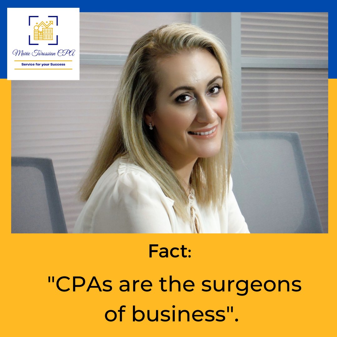 CpaTorossian's tweet photo. Fact:
"CPAs are the surgeons of business". 

#smallbusiness #entrepreneur #marketing #finance #business #payroll #leadgeneration #businessdevelopment #sales #accounting #bookkeeping #hr #cpa #CPAadvisor https://t.co/UjKqof07SB