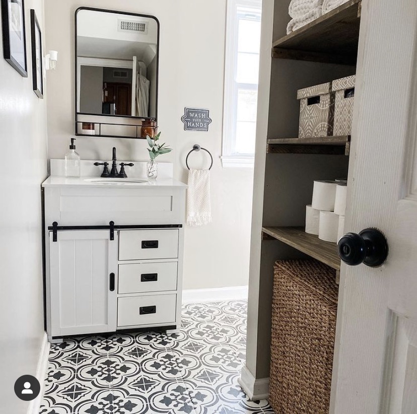 CEStencils's tweet photo. Can you believe this isn't real tile? Learn how to stencil your bathroom floor here https://t.co/O0rYUUhkUK https://t.co/XObYZQICa0