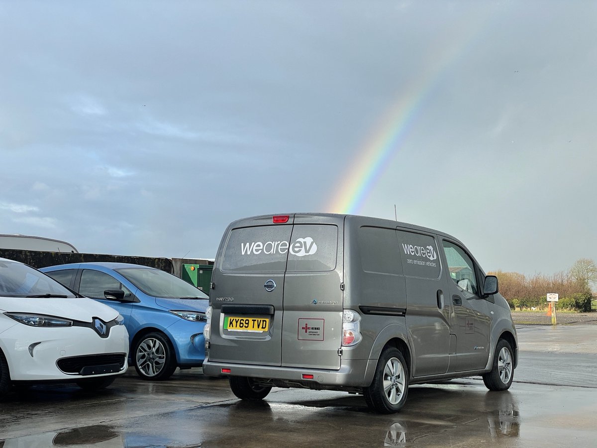 we_are_ev's tweet photo. We're fortunate enough to work in a location that offers spectacular sky views. When we spotted this rare double rainbow it was a great photo opportunity. #Bristol #EasterCompton #Rainbow #EV #Electricvehicles https://t.co/hXOZoHSC9o
