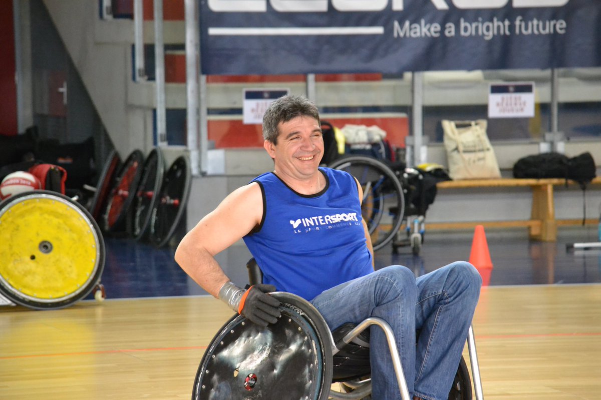 USALimoges's tweet photo. Notre équipe de Rugby Fauteuil continue de s’entraîner 💙❤️💪🏼
Hier, ce sont des étudiants en STAPS qui ont animé la séance !
#RugbyFauteuil #USALFormation #BleuetRouge https://t.co/wEbZatjUdv