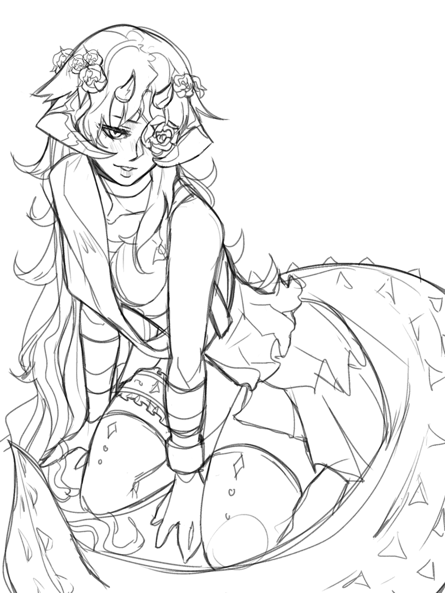Apotrapaic's tweet photo. dragon girl sketch https://t.co/tGI7z72j8L