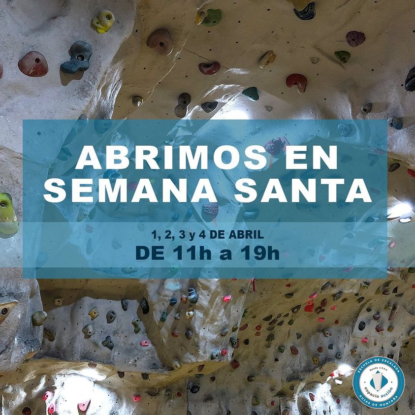 ¿Pensando en qué hacer este puente? En Espacio Acción te proponemos venir a escalar con nosotros. ¡Abrimos todos los días de Semana Santa!
#espacioaccion #8000rocódromos  #escaladamadrid