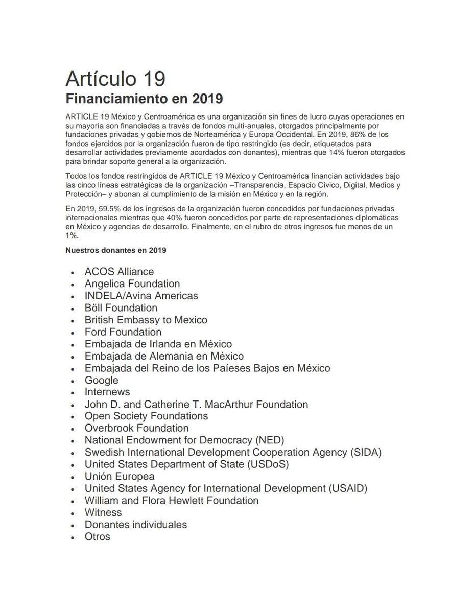 JesusRCuevas's tweet photo. El @GobiernoMX no censura medios ni ataca periodistas, ni limita libertad de expresión. La información sobre el financiamiento de Artículo 19 es pública. También el hecho de que Darío Ramírez, actual vocero de Mexicanos vs la Corrupción, fue director de Art. 19 durante 10 años. https://t.co/PDcciHA46u