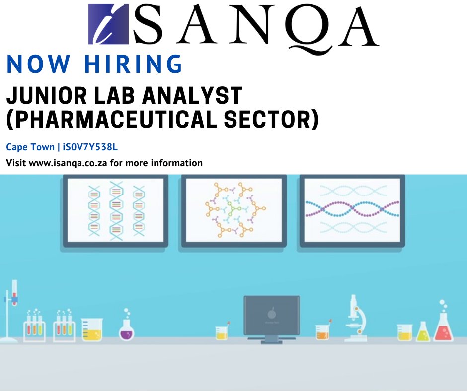 iSanqaJobs's tweet image. New role at iSanqa Resourcing : Junior Lab Analyst (Pharmaceutical Sector)
CTN - iS0V7Y538L
#labanalyst #pharmaceutical #analyticalchemistry  #laboratoryanalyst
ow.ly/C8fi50Edlbq