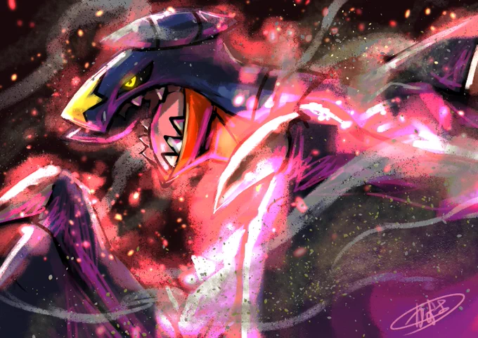 #ポケモン版深夜の真剣お絵描き60分一本勝負
ガブリアス!砂塵!逆鱗! 