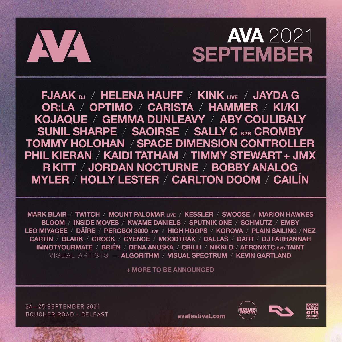 AVA 2021 LINEUP IS HERE ⚡⚡

<a href="/Fjaak/">FJAAK</a> <a href="/JaydaG/">Jaydag</a> <a href="/Kink/">KinK</a> <a href="/Or/">Or</a>:la <a href="/Optimo/">Optimo</a> <a href="/Kojaque/">Kojaque</a> <a href="/Carista/">carista</a>

TICKETS &gt; avafestival.com/ticket/septemb…