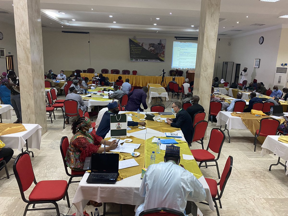 Ama_Eucharia's tweet image. Happening live is the policy review of National Dairy Policy. This 2-day conference organised by @FmardNg and supported by @sahelconsulting brought together stakeholders in the Nigerian Dairy Sector. #policyexperts #stakeholders #sahelconsulting #policyenthusiast #