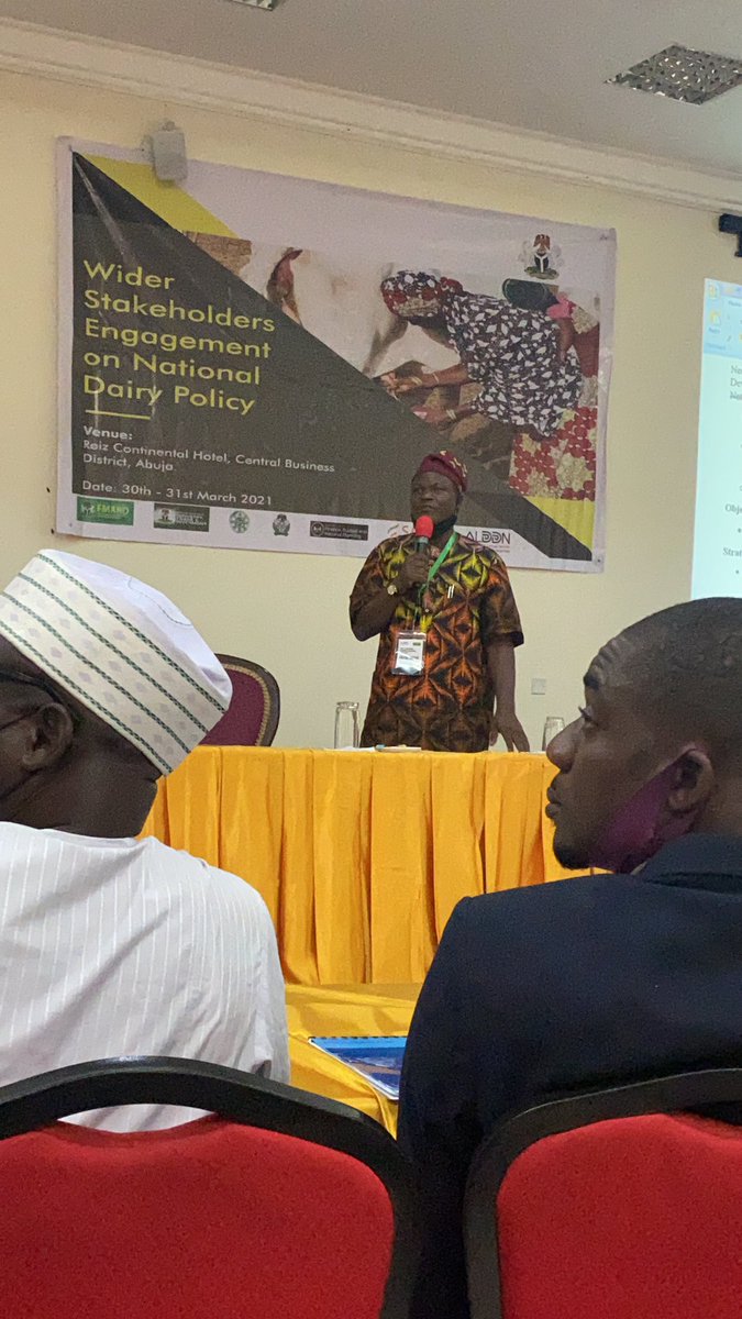 Ama_Eucharia's tweet image. Happening live is the policy review of National Dairy Policy. This 2-day conference organised by @FmardNg and supported by @sahelconsulting brought together stakeholders in the Nigerian Dairy Sector. #policyexperts #stakeholders #sahelconsulting #policyenthusiast #