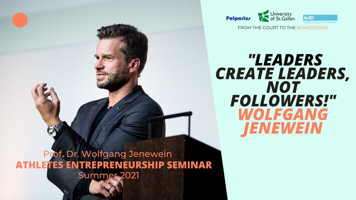 Wolfgang Jenewein: „#Leadership is not a question of competence, it is a question of #attitude.“ As an athlete, you have this attitude. Cultivate it, become part of our ecosystem &amp; benefit from Wolfgang's expertise: #EntrepreneurshipForAthletes > patparius.com/entrepreneursh… #startups