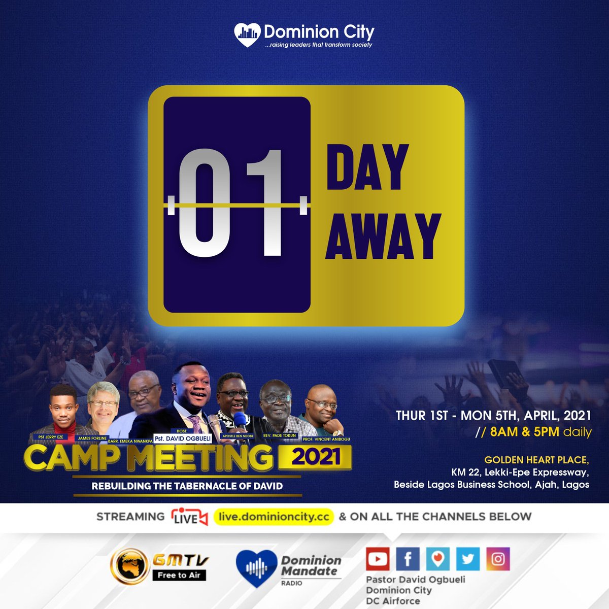 dominioncitylag's tweet photo. One day to go, the angels ready to deliver your parcels to you, be rightly positioned. 

#CampMeeting2021
#CM2021 
#Revival https://t.co/zoyDoqZSn9
