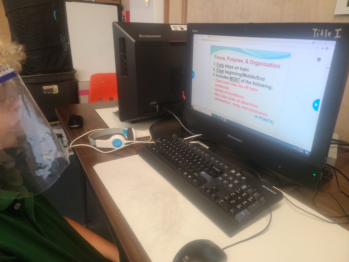 JoelWestheadVCS's tweet photo. FSA Writing Bootcamp is happening today! Students are working on planning an essay, completing a paragraph puzzle, reading @nearpod notes, and peer reviewing essays. #SMEWrites #WritingBootcamp @sugarmillpride https://t.co/bRnrmmiPJb
