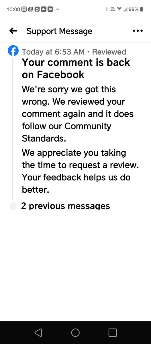 MichaelPackner's tweet photo. So apparently they now admit I was right and they were wrong.  My comment is allowed back on #Facebook I did not violate community standards... https://t.co/e41ExOnZy2