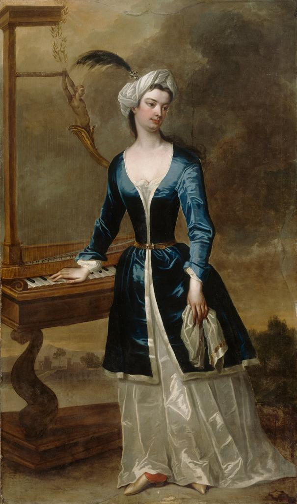 Some artists find more novel ways to include themselves in their paintings - can you spot the artist, Charles Jervas, in this portrait of Elizabeth, Marchioness of Bridgewater?